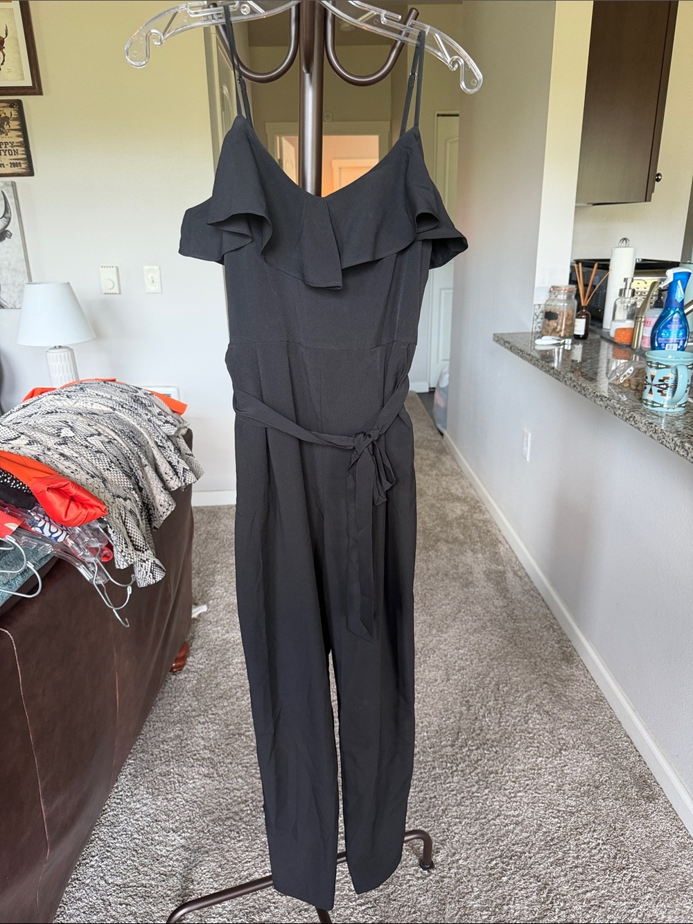 Black Jumpsuit with Waist Tie